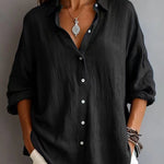 Women's Casual Cotton And Linen Polo Shirt