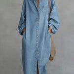 Women's Casual Comfortable Loose Denim Shirt Dress