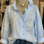 Casual Romantic Ruffled Collar Cotton Shirt