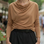 Women's Cozy Turtleneck Knitted Stretch Top