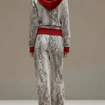 Casual Snakeskin Print Sweatshirt And Wide-leg Pants Two-piece Set