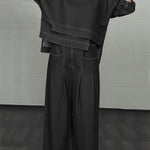 Women's Casual Denim Cotton Top And Pants Two-piece Set