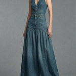Casual Denim Wide-leg Jumpsuit