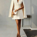 Women's Double-breasted Cape Suit Dress
