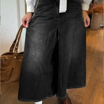 Women's Casual Washed Wide-leg Denim Jeans
