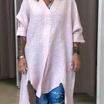 Women's Casual Linen And Cotton Shirt