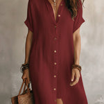 Minimalist Basic Shirt Linen Cotton Mini Dress