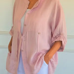 Women's Lace-paneled Cotton And Linen Shirt