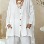 Women's Loose And Comfortable Linen And Cotton Shirt