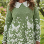 Butterfly Valley Art Print Peter Pan Collar Sweater