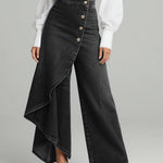 Women's High-waisted Relaxed Fit Wide-leg Jeans With A Stylish Design.