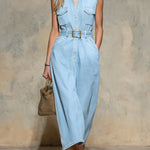 Women's Casual Cinched-waist Denim Dress