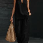 Casual And Cozy Minimalist Linen Two-piece Set