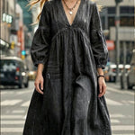 Women's Casual Loose-fitting 100% Cotton Denim Dress