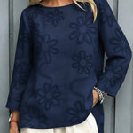 Casual Floral Embroidered 100% Cotton Shirt Top