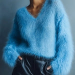 Women's Cozy Plush V-Neck Sweater