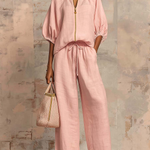 Léonie | Elegant Two-Piece Set in Cotton and Linen