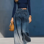 Women's Casual Washed Cotton Denim Jeans