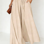 Women's Elastic Wide-leg High-waisted Trousers