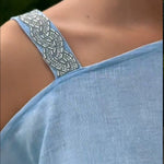 Women's Loose-fitting Linen And Cotton Off-the-shoulder Top