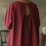 Elegant Backless Design 100% Cotton Shirt Top
