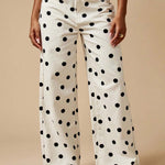 Women's Casual Polka Dot Denim Straight-leg Jeans