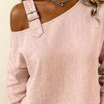 Casual Straps Linen-cotton Shirt Top