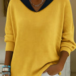 Retro Sailor Collar Color-blocked Sweater