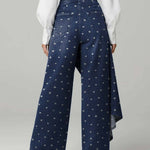 Women's Dots Print High-waisted Relaxed Fit Wide-leg Jeans With A Stylish Design.