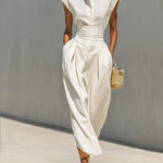 Waist-cinching Linen And Cotton Sleeveless Dress