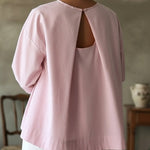 Elegant Backless Design 100% Cotton Shirt Top