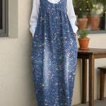 Women's Shiny Casual Loose Denim Vest Dress