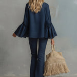 Cozy Linen And Cotton Shirt And Trousers Two-piece Set.