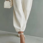 Women's Solid Color Stylish Casual Top Pants Cotton Suits
