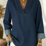 Vintage Shawl Collar Denim Shirt