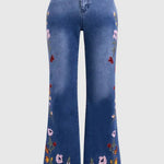 Women's Casual Slim-fit Embroidered Flared Jeans