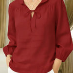 Women's Casual Peter Pan Collar Linen And Cotton Top