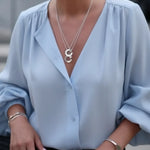 Effortless Elegance Lantern Sleeve Button-up Shirt