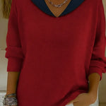 Retro Sailor Collar Color-blocked Sweater