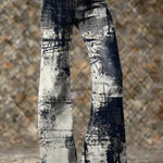 Women's Vintage Art Print Casual Cotton Denim Jeans