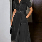Women's Belted Denim Dress