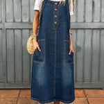 Women's Casual Washed Denim Vest Dress