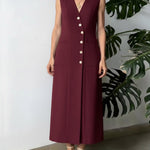 Women's V-neck Sleeveless Loose-fitting Casual Linen Dress