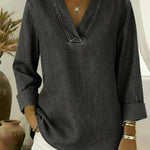 Vintage Shawl Collar Denim Shirt