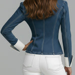 Stylish White Patchwork Denim Jacket