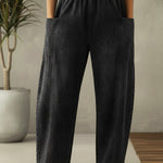 Casual Patch Pocket Loose-fitting Jeans