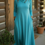 Cozy Button-down Stretch Midi Dress