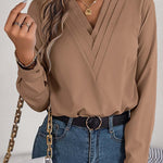 Women's V-neck Long-sleeve Shirt