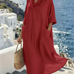 Women's Linen And Cotton Pocket Dress