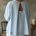 Elegant Backless Design 100% Cotton Shirt Top